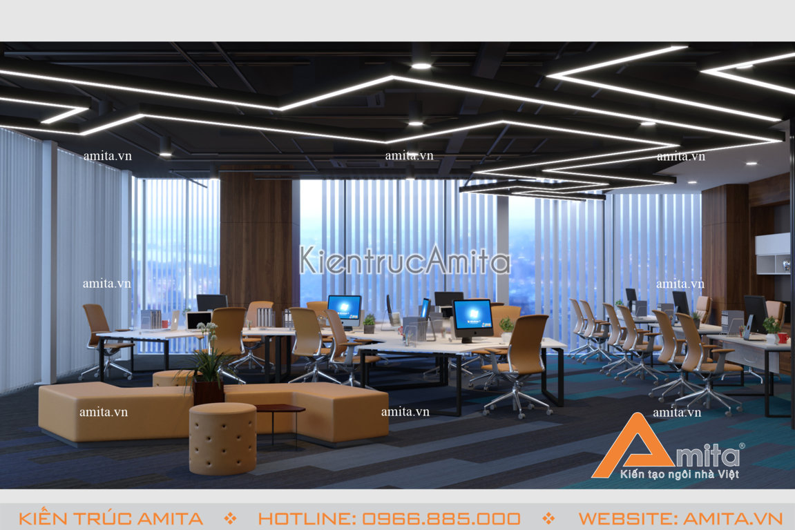 Thiết kế nội thất văn phòng hiện đại (CĐT: ông Sơn - Hà Nội) NT31015 