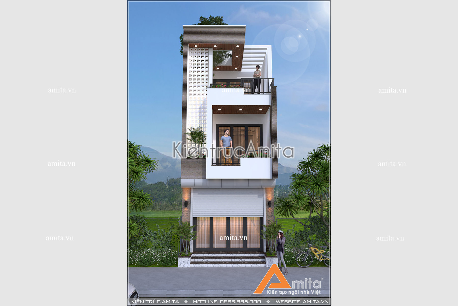 Mẫu nhà lô phố hiện đại 3 tầng đẹp (CĐT: ông Trung - Thanh Hóa) KT31135