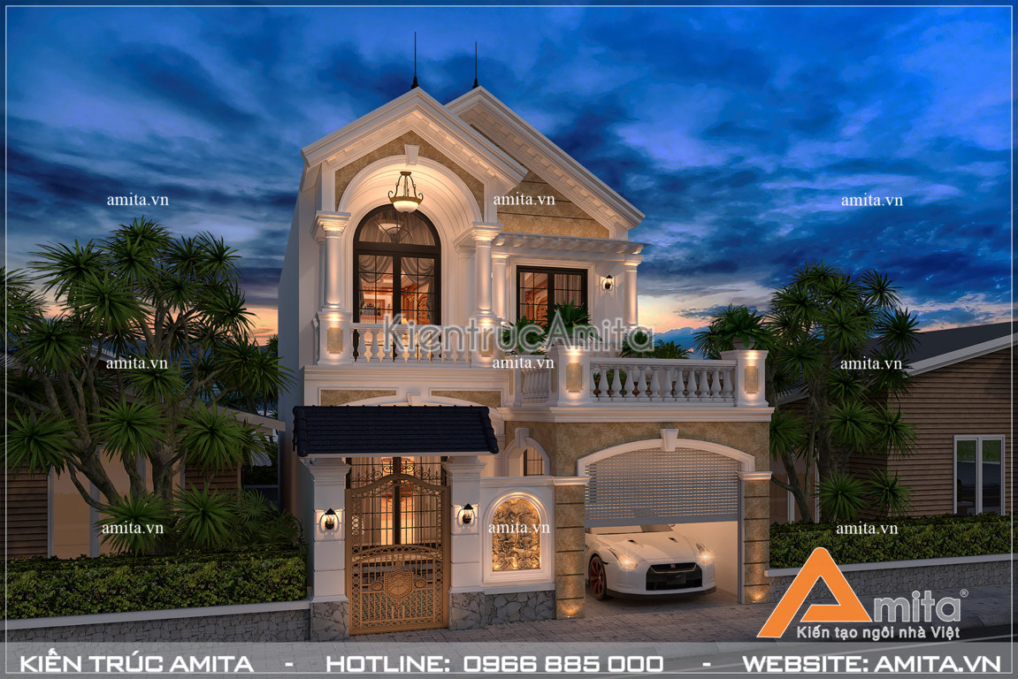 Mẫu thiết kế biệt thự mini 2 tầng đẹp
