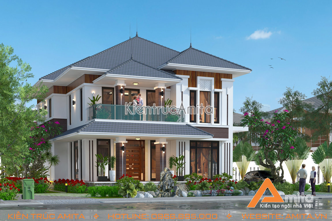 Mẫu thiết kế biệt thự mini 2 tầng đẹp