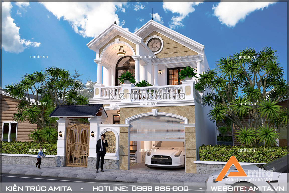 Mẫu thiết kế biệt thự mini 2 tầng đẹp