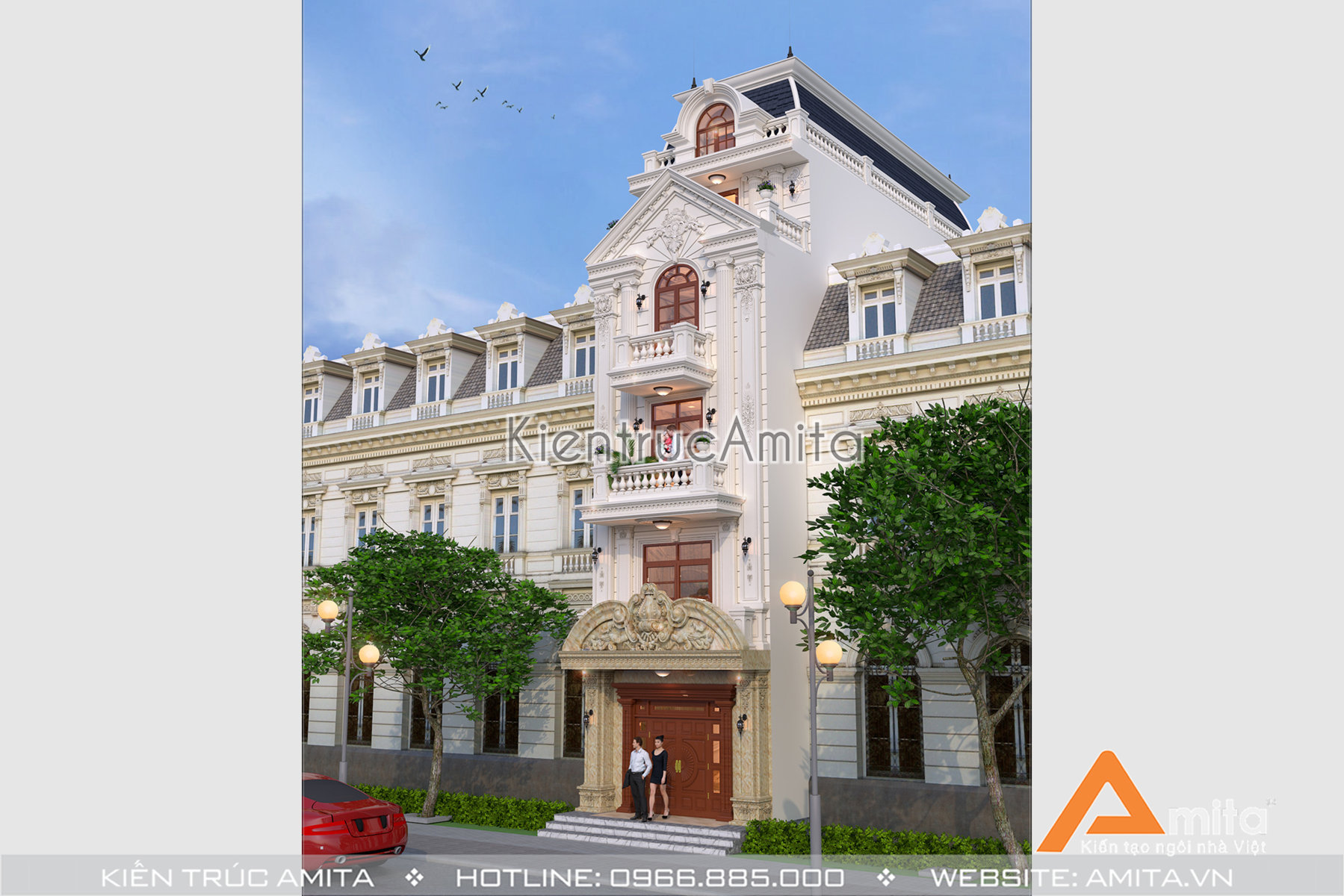 Mẫu thiết kế nhà phố tân cổ điển đẹp